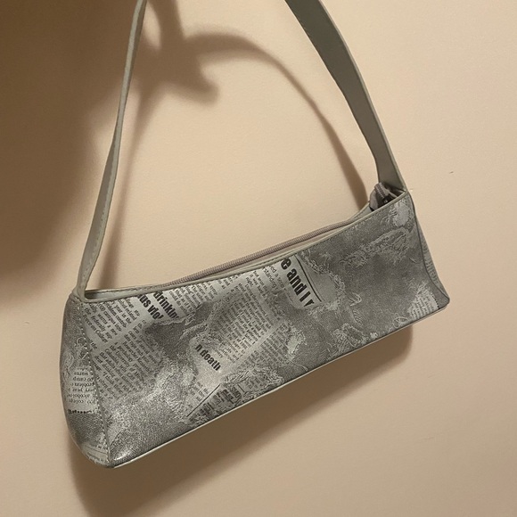 Y2K Newspaper Print Mini Shoulder Bag - Picture 3 of 3